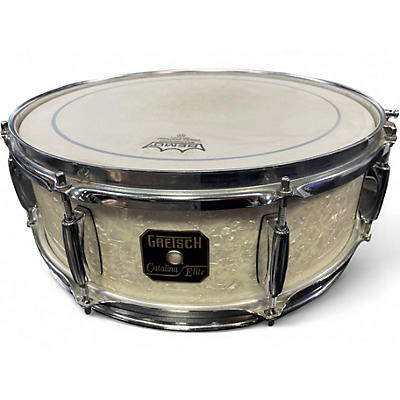 Used Gretsch Drums 14in Catalina Elite Snare 14x5 Pearl White Drum