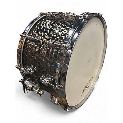Used Gretsch Drums 14in Hammered Steel Snare 14x8 Black Steel Drum