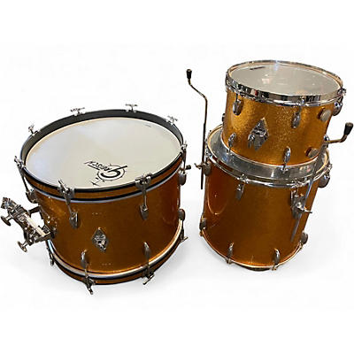 Used Gretsch Drums 3 Piece Brooklyn Series GOLD SPARKLE NITRON Drum Kit