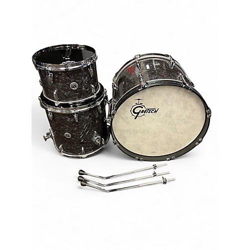 Used Gretsch Drums 3 Piece Brooklyn Series Shell Pack Kit USA Made Black Marine Pearl Drum Kit Black Marine Pearl