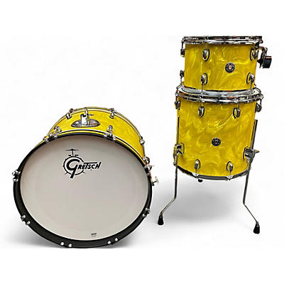 Gretsch Drums Used Gretsch Drums 3 Piece CATALINA CLUB MAHOGANY KIT YELLOW SATIN FLAME Drum Kit