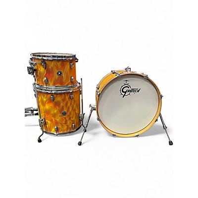 Used Gretsch Drums 3 Piece Catalina Club Jazz Series ORANGE SWWIRL Drum Kit