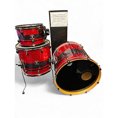 Used Gretsch Drums 3 Piece Catalina Club Rock Red Sparkle Drum Kit