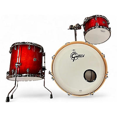 Used Gretsch Drums 3 Piece Catalina Club Series Crimson Burst Drum Kit