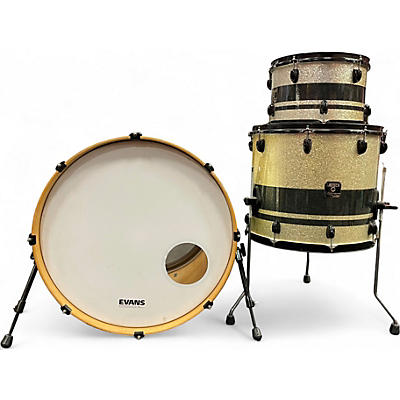 Used Gretsch Drums 3 Piece Catalina Club Series Silver Sparkle with Black Band Drum Kit