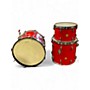 Used Gretsch Drums 3 Piece Round Badge Candy Apple Red Drum Kit Candy Apple Red