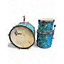 Used Gretsch Drums 3 Piece USA 50TH ANNIVERSARY AQUA SATIN FLAME Drum Kit AQUA SATIN FLAME