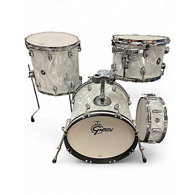 Used Gretsch Drums 4 Piece CATALINA CLUB WHITE SATIN FLAME Drum Kit