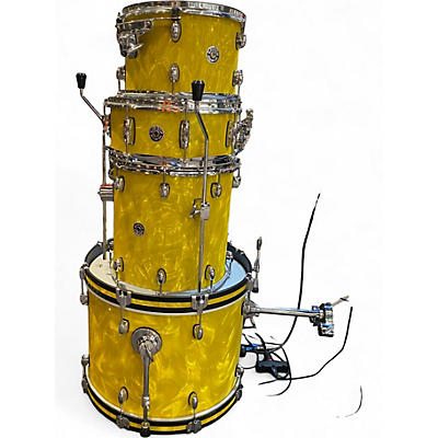 Used Gretsch Drums 4 Piece Catalina Club Series Yellow Satin Flame Drum Kit