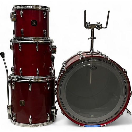 Used Gretsch Drums 4 Piece usa custom Red Drum Kit Red