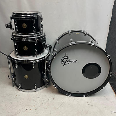 Gretsch Drums Used Gretsch Drums 4 piece USA Maple Black Sparkle Drum Kit