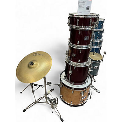 Used Gretsch Drums 5 Piece Blackhawk Red Drum Kit