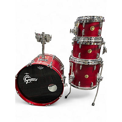 Used Gretsch Drums 5 Piece USA Custom Satin Red Drum Kit