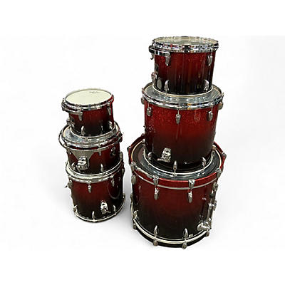 Used Gretsch Drums 6 Piece Renown Red to Black Fade Drum Kit