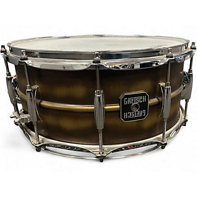 Used Gretsch Drums 6.5X14 Brushed Brass Snare  Brass Drum