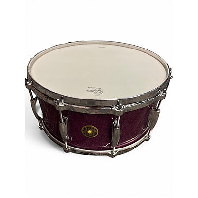 Used Gretsch Drums 6.5X14 USA Custom Snare Purple Sparke Drum