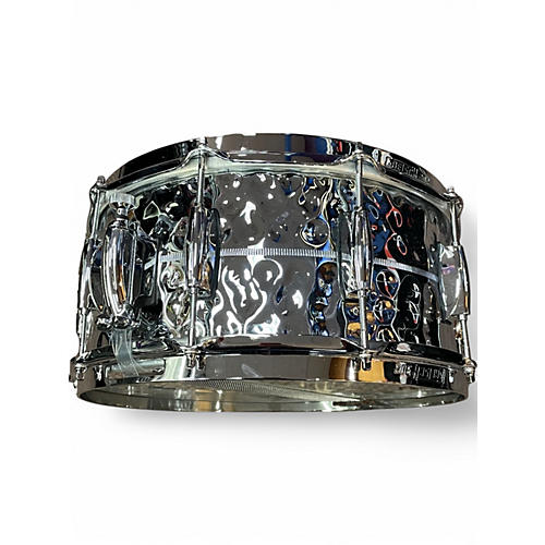 Used Gretsch Drums 6.5X14 hammered chrome over brass chrome Drum chrome 15