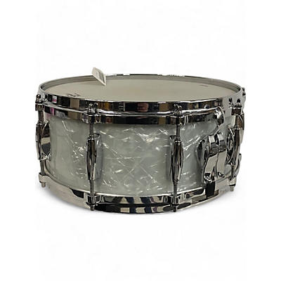 Used Gretsch Drums 6.5X14 usa custom snare white pearliod Drum