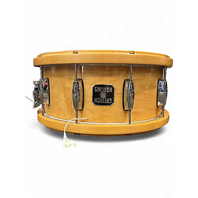 Used Gretsch Drums 7X14 Full Range Snare Natural Drum
