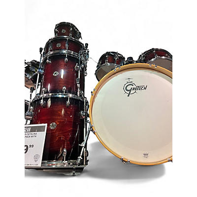 Used Gretsch Drums Catalina Maple 6pc Dark Cherry Burst Drum Kit