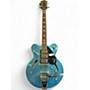 Used Gretsch Guitars CAT CB 3PU Blue Hollow Body Electric Guitar Blue