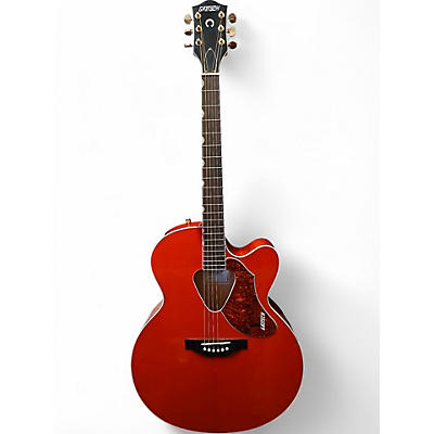 Used Gretsch Guitars G5022CE Rancher Jumbo Crimson Red Trans Acoustic Electric Guitar