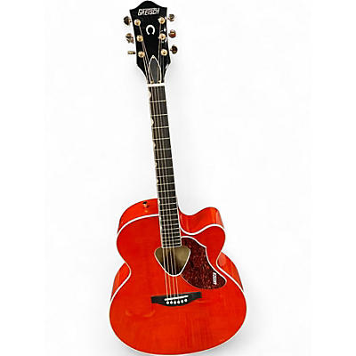 Used Gretsch Guitars G5022CE Rancher Jumbo Trans Orange Acoustic Electric Guitar
