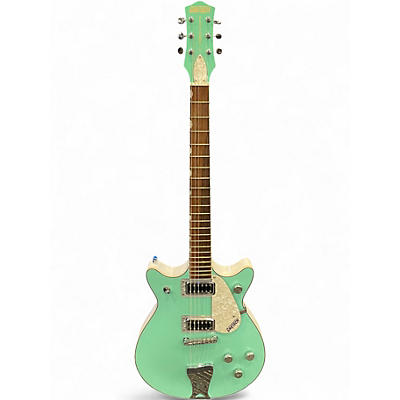 Used Gretsch Guitars G5237 Electromatic Double Jet FT Surf Green and White Solid Body Electric Guitar