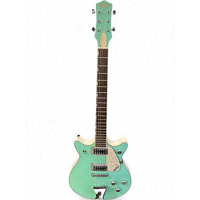 Used Gretsch Guitars G5237 Electromatic Double Jet FT urf Green and White Solid Body Electric Guitar
