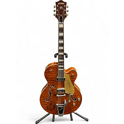 Gretsch Guitars Used Gretsch Guitars G6120TGQM 56 Limited Edition Quilt Chet Atkins Roundup Orange Hollow Body Electric Guitar