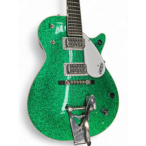 Used Gretsch Guitars G6129T Sparkle Jet with Bigsby GREEN SPARKLE Solid Body Electric Guitar GREEN SPARKLE