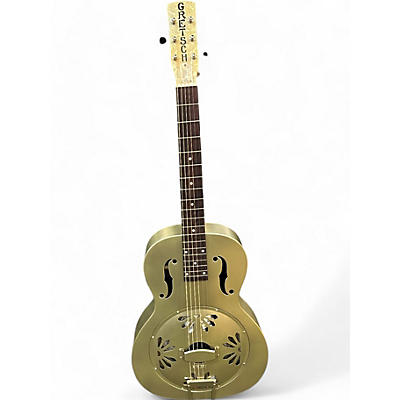 Used Gretsch Guitars G9201 Honeydipper Metal Round Neck Green Bronze Resonator Guitar