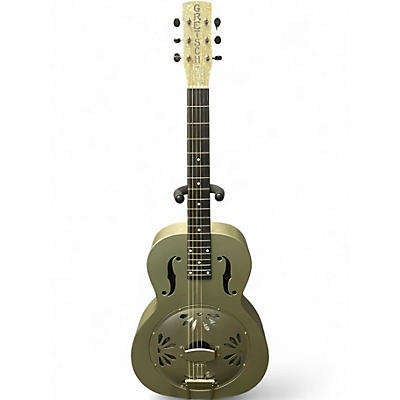 Used Gretsch Guitars G9201 Honeydipper Metal Round Neck Green Resonator Guitar
