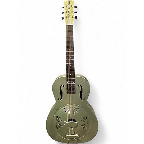 Used Gretsch Guitars G9201 Honeydipper Metal Round Neck Metallic Silver Resonator Guitar Metallic Silver