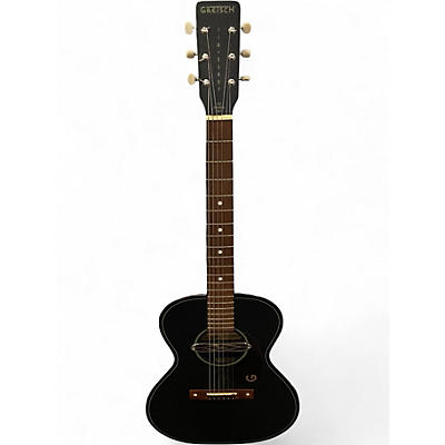 Used Gretsch Guitars Jim Dandy Deltoluxe Dreadnought Electric Black Acoustic Guitar