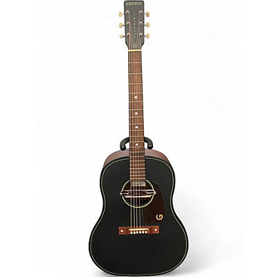 Used Gretsch Guitars Jim Dandy Deltoluxe Dreadnought Matte Black Acoustic Electric Guitar