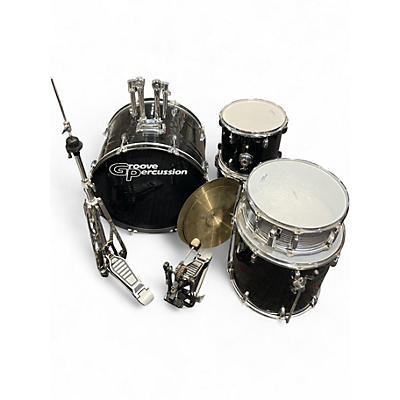 Used Groove Percussion 5 Piece 5 piece Black Drum Kit