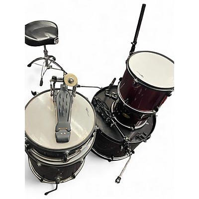 Used Groove Percussion 5 Piece Drums Flat Red Drum Kit