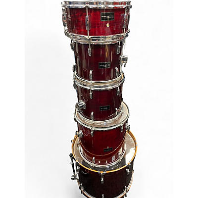 Used Groove Percussion 5 Piece complete kit Red Grain Drum Kit