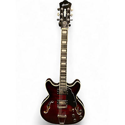 Used Grote ES-335 Model Trans Red Hollow Body Electric Guitar