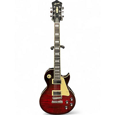 Used Grote Les Paul Single Cutaway Red Tiger Burst Solid Body Electric Guitar