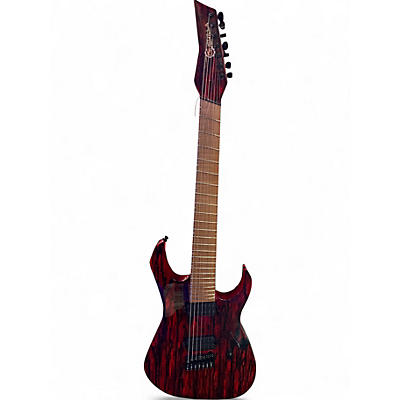 Used Guerilla M7HSM Candy Red Burst Solid Body Electric Guitar