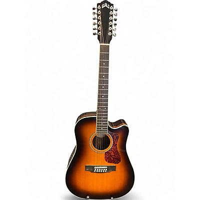 Used Guild D-2612CE Deluxe Antique Sunburst 12 String Acoustic Electric Guitar