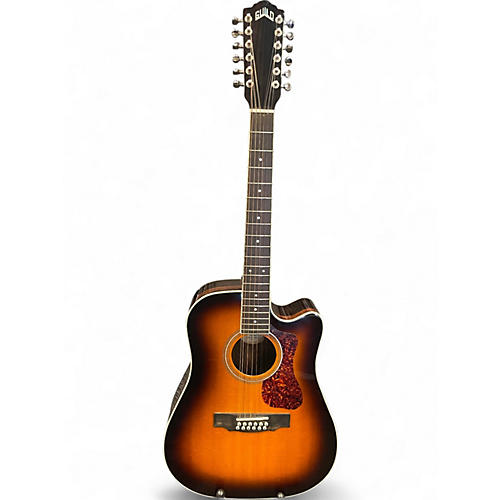 Used Guild D-2612CE Deluxe Antique Sunburst 12 String Acoustic Electric Guitar Antique Sunburst