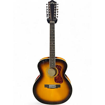 Used Guild F-251 12E deluxe 3 Tone Sunburst 12 String Acoustic Electric Guitar