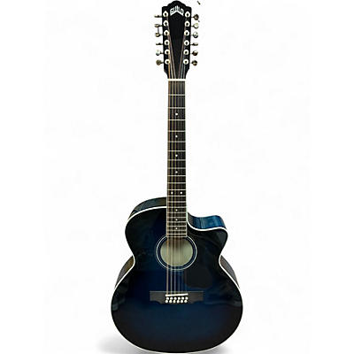Used Guild F-2512CE DELUXE Blue Burst 12 String Acoustic Guitar