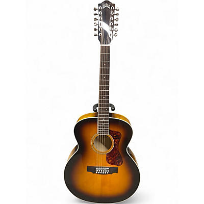 Used Guild F-2512E-DELUXE 2 Tone Sunburst 12 String Acoustic Electric Guitar