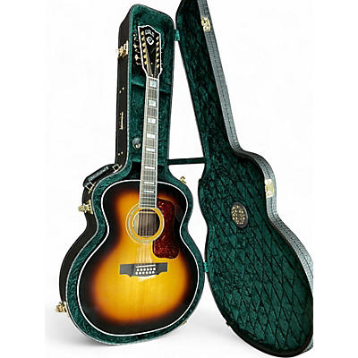 Used Guild F 512 2 Color Sunburst 12 String Acoustic Electric Guitar