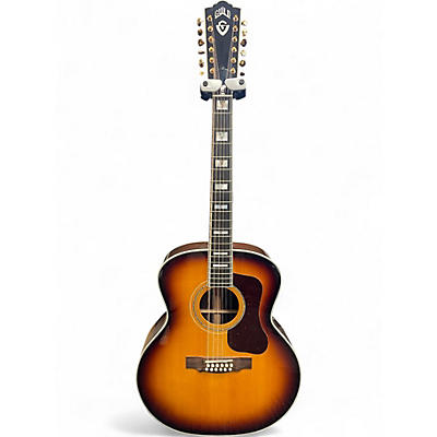 Used Guild F-512 2 Color Sunburst 12 String Acoustic Guitar