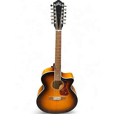 Used Guild F2512 CE DELUXE 2 Color Sunburst 12 String Acoustic Electric Guitar